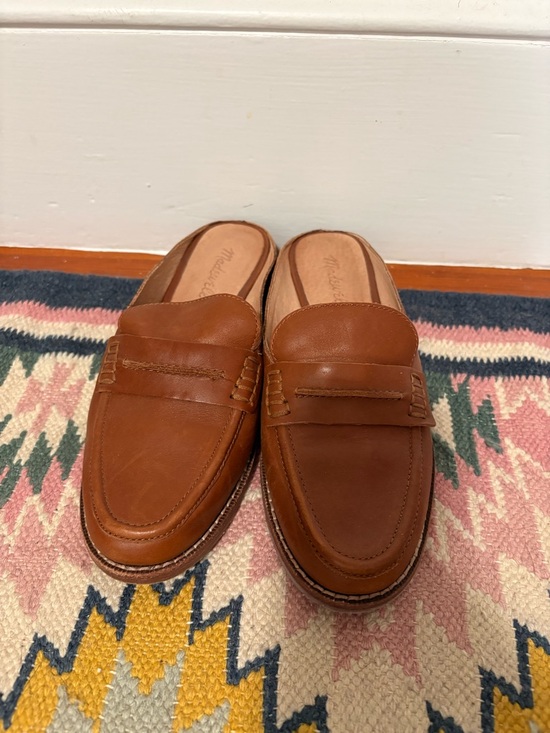 Madewell Shoes - Women’s Madewell Tan Leather Penny Loafer Mules